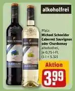 REWE Michael Schneider Cabernet Sauvignon oder Chardonnay alkoholfrei Angebot