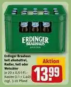 REWE Erdinger Brauhaus hell alkoholfrei, Radler, hell oder Weissbier Angebot