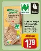 REWE REWE Bio + vegan Schweizer Tafel Weiße Crisp Angebot