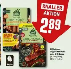 REWE Billie Green Vegane Bratwurst oder Grill-Bacon Angebot