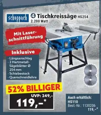 Norma Tischkreissäge HS254 Angebot