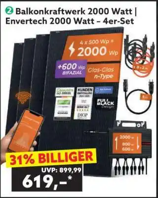 Norma Balkonkraftwerk 2000 Watt | Envertech 2000 Watt – 4er-Set Angebot