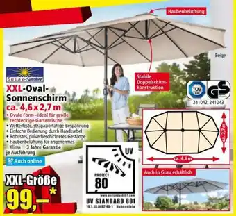 Norma XXL-Oval-Sonnenschirm ca. 4,6 x 2,7 m Angebot