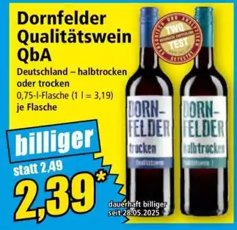 Norma Dornfelder Qualitätswein QbA Angebot