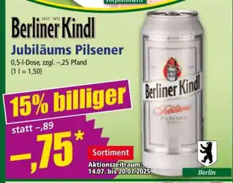Norma BERLINER KINDL Jubiläums Pilsener Angebot