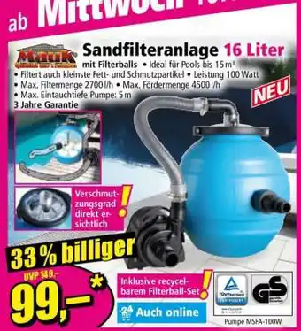 Norma Sandfilteranlage 16 Liter Angebot