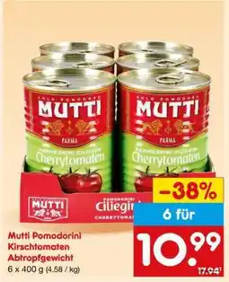Netto Marken-Discount Mutti Pomodorini Kirschtomaten Abtropfgewicht Angebot