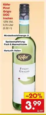 Netto Marken-Discount Käfer Pinot Grigio DOC trocken Angebot