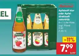 Netto Marken-Discount Belsina Apfelsaft klar oder Apfel-direktsaft naturtrüb Angebot