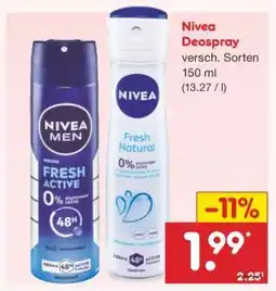 Netto Marken-Discount Nivea Deospray Angebot