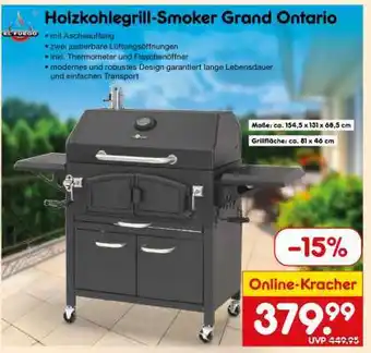 Netto Marken-Discount Holzkohlegrill-Smoker Grand Ontario Angebot