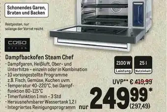 METRO Dampfbackofen Steam Chef Angebot