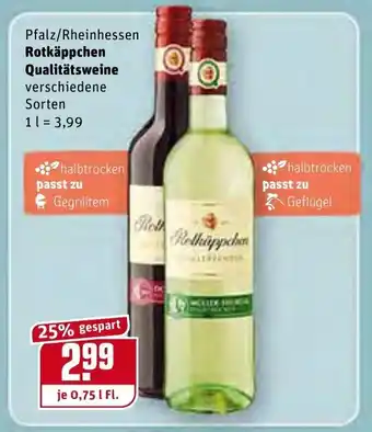 REWE Center Pfalz/Rheinhessen Rotkäppchen Qualitätsweine 1l Angebot