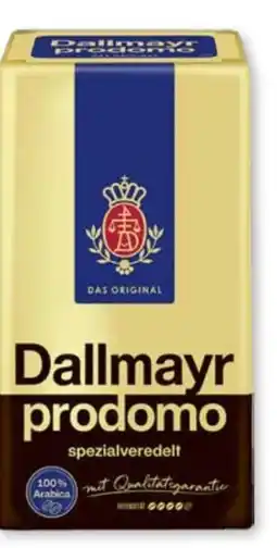Scheck-in-Center Dallmayr Prodomo Kaffee Spezialveredelt Angebot