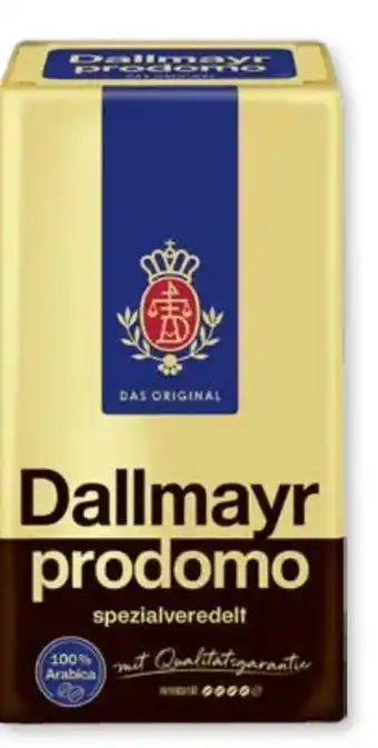 Scheck-in-Center Dallmayr Prodomo Kaffee Spezialveredelt Angebot