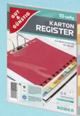 Scheck-in-Center Gut & Günstig Kartonregister Angebot