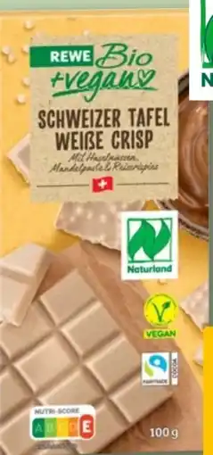REWE Rewe Bio vegan Schweizer Tafel Weiße Criisp Angebot