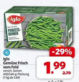 Markant Iglo gemüse frisch vom feld Angebot