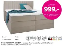 Mömax Boxspringbett „SIMON" Angebot
