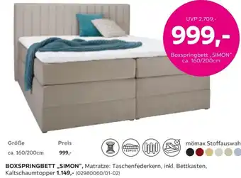 Mömax Boxspringbett „SIMON" Angebot