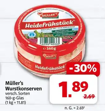 Markant Müller's wurstkonserven Angebot