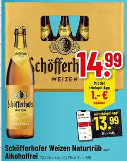 trinkgut Schöfferhofer weizen naturtrüb alkoholfrei Angebot