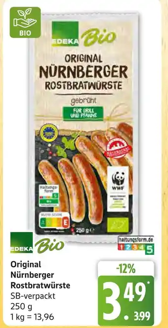 Marktkauf Edeka bio original nürnberger rostbratwürste Angebot