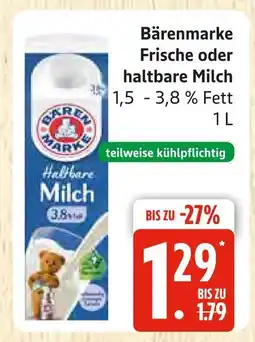 Marktkauf Bärenmarke frische oder haltbare milch Angebot