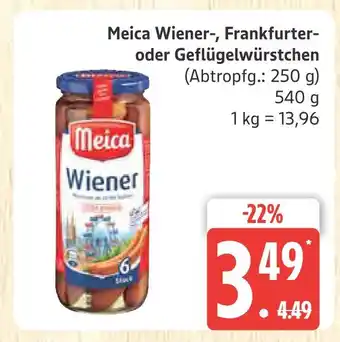 Marktkauf Meica wiener-, frankfurter- oder geflügelwürstchen Angebot