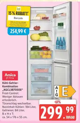 Marktkauf Amica kühl-gefrier-kombination Angebot