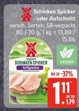 Edeka Rügenwalder mühle schinken spicker oder aufschnitt Angebot