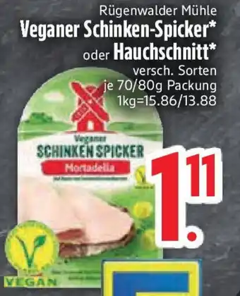 Edeka Rügenwalder Mühle Veganer Schinken-Spicker oder Hauchschnitt Angebot