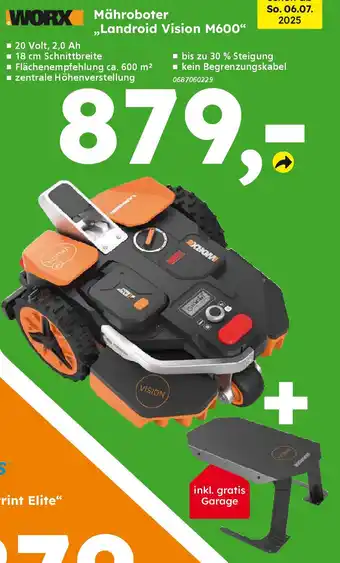 Globus Baumarkt WORX Mähroboter ,,Landroid Vision M600" Angebot