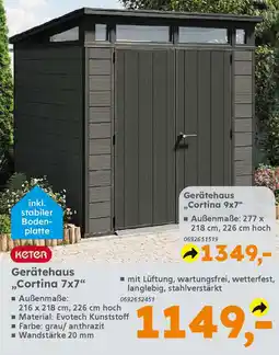 Globus Baumarkt keter Gerätehaus „Cortina 7x7" Angebot