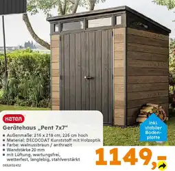 Globus Baumarkt keter Gerätehaus „Pent 7x7" Angebot