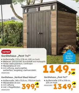 Globus Baumarkt keter Gerätehaus „,Vertical Shed Walnut❝ Angebot