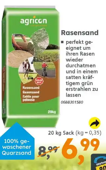 Globus Baumarkt agricon Rasensand Angebot