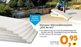 Globus Baumarkt Styropor-Wärmedämmplatte ,,EPS 40 WI" Angebot