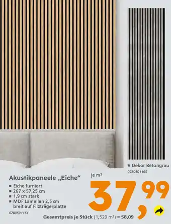 Globus Baumarkt Akustikpaneele „Eiche" Angebot