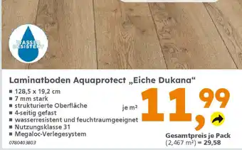 Globus Baumarkt Laminatboden Aquaprotect „Eiche Dukana" Angebot