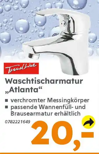 Globus Baumarkt TrendLine Waschtischarmatur „Atlanta" Angebot