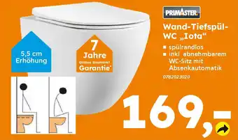 Globus Baumarkt PRIMASTER Wand-Tiefspül- WC „Iota" Angebot