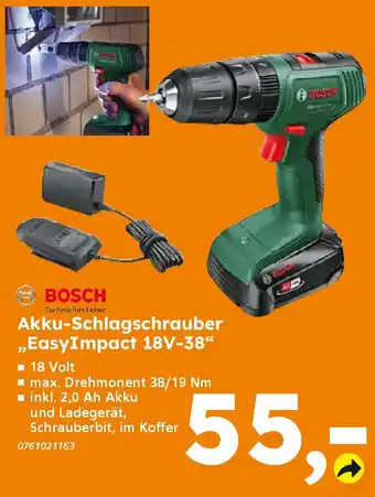 Globus Baumarkt BOSCH Akku-Schlagschrauber „EasyImpact 18V-38" Angebot