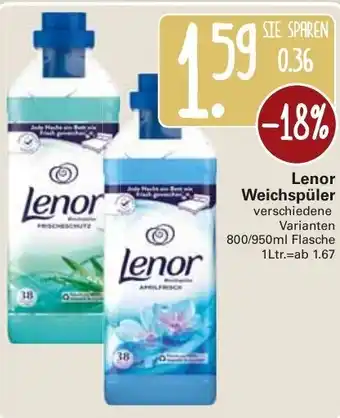 WEZ Lenor Weichspüler 800ml/950ml Angebot