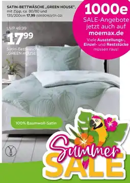 Mömax Satin-Bettwäsche „GREEN HOUSE" Angebot