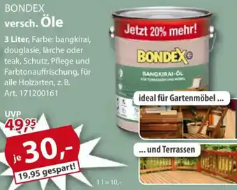 Sonderpreis Baumarkt BONDEX versch. Öle Angebot
