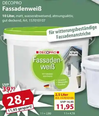 Sonderpreis Baumarkt DECOPRO Fassadenweiß Angebot