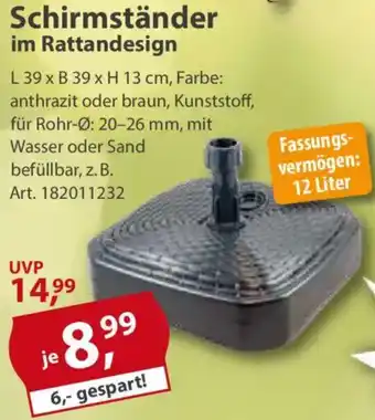Sonderpreis Baumarkt Schirmständer im Rattandesign Angebot
