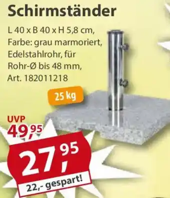 Sonderpreis Baumarkt Schirmständer Angebot