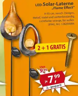 Sonderpreis Baumarkt LED-Solar-Laterne ,,Flame Effect" Angebot